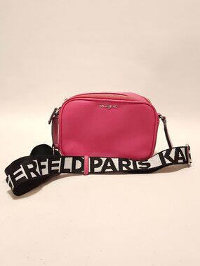 Karl Lagerfeld Paris Fuchsia Pink Camera Crossbody Hand Bag NWOT $178